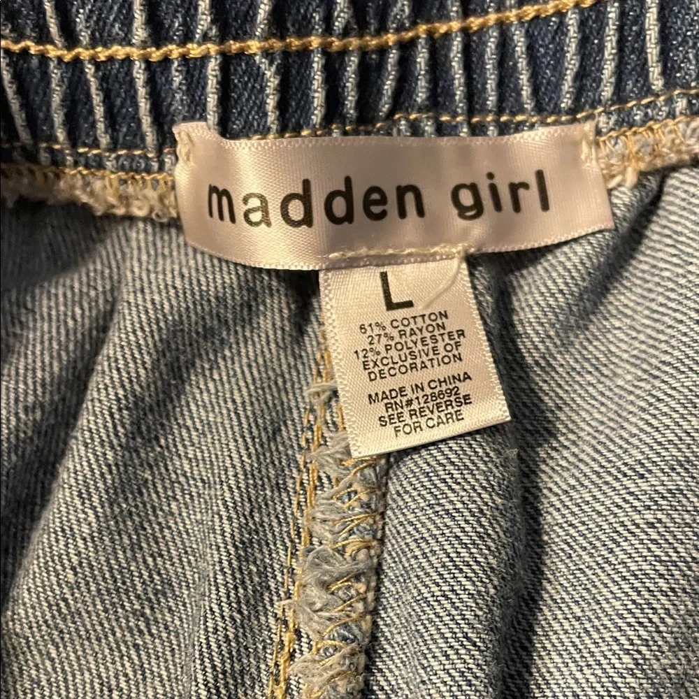 Madden Girl Blue Jeans with White Stripes - Picture 5 of 9